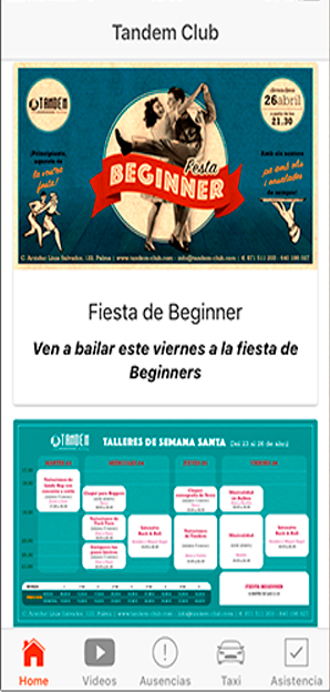 Screen Mockup Home SwingOffice - Software de gestión de escuelas de danza para academias o escuelas de baile Swing